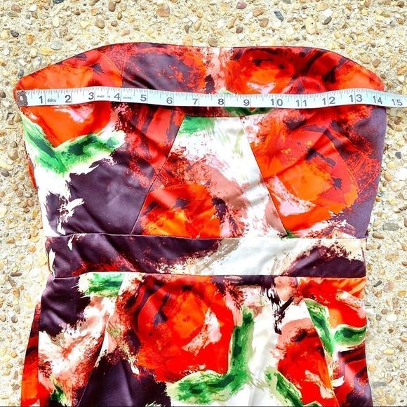 J. Crew Silk Floral Strapless Sample Lined Dress Size 6 - Picture 4 of 9